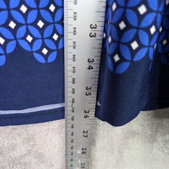 Womens APT.9 Blue & White Geometric Print Tunic Dress Short Sleeve Polyester XL - Picture 6 of 8